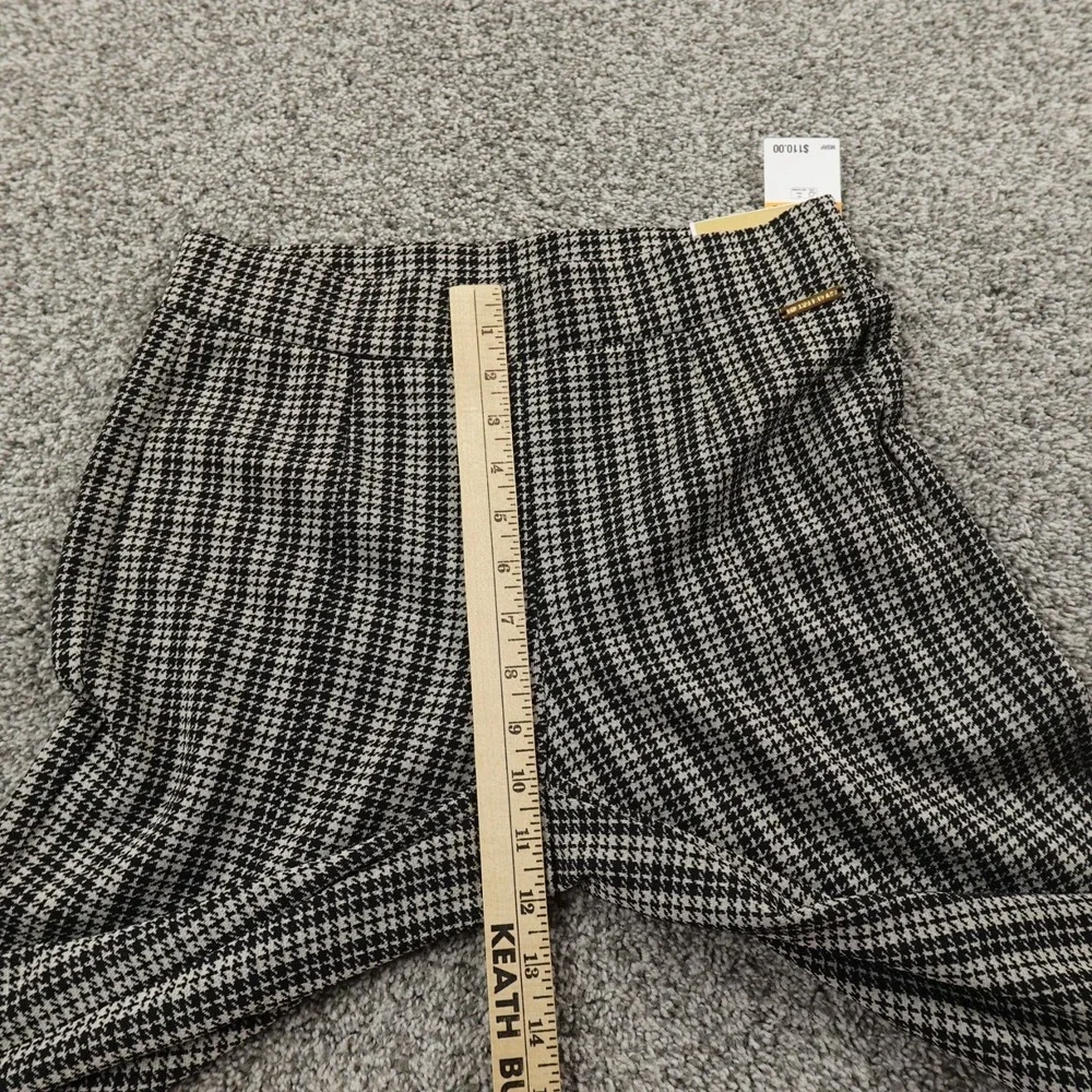 NEW Michael Kors Pants Womens S Houndstooth Pull On Dress Trouser Mid Rise Flare